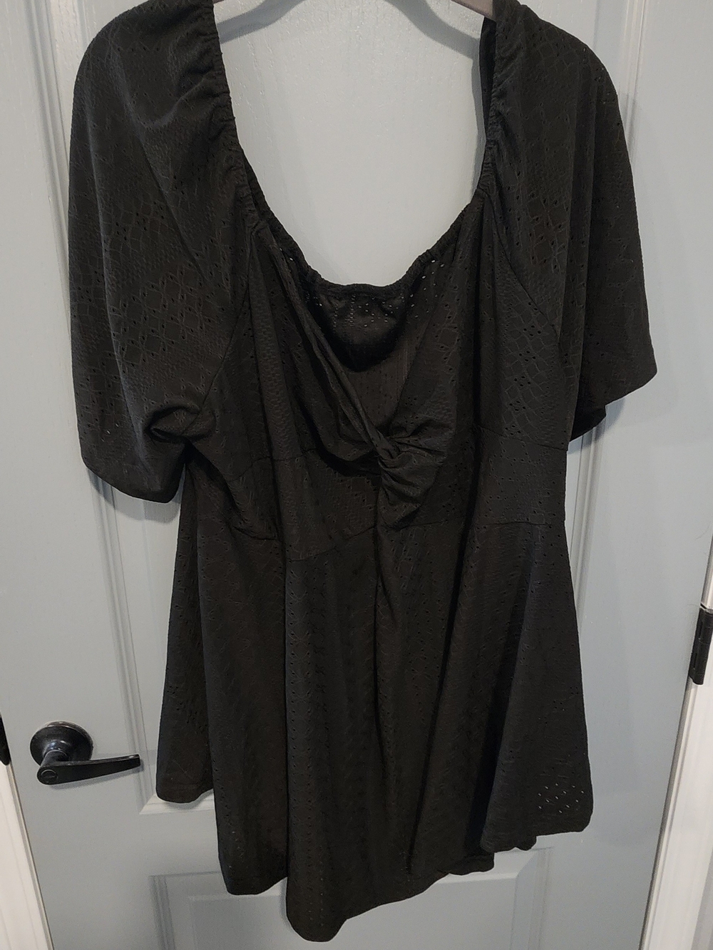 Shein Women’s Knot-Front Eyelet Tunic Top